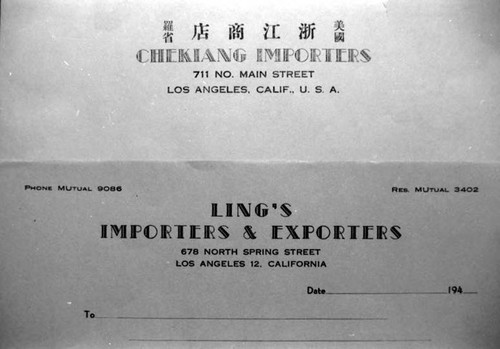 Chekiang Importers, 711 North Main Street, Los Angeles, CA