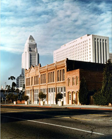 Garnier building and Firehouse with City Hall in Background