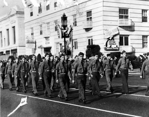 California State Chinese Militia, New Years Day Parade on Wilshire Boulevard/La Fayette Park Place