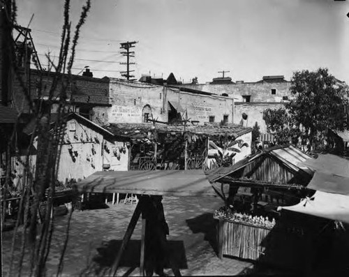 Photograph of booths along Olvera Street