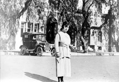 Mrs. Fong, George Fong's wife, in Balboa Park, San Diego