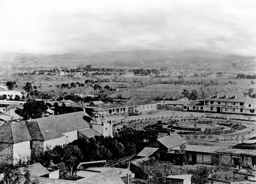 Los Angeles Plaza and Church from Fort Hill