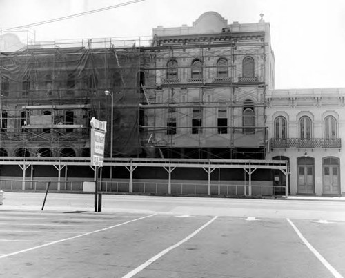 Merced Theater, Pico House (being restored), and Masonic Temple