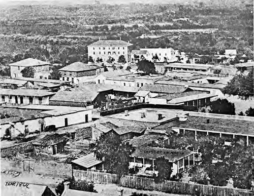 View of Olvera Street and surrounding area