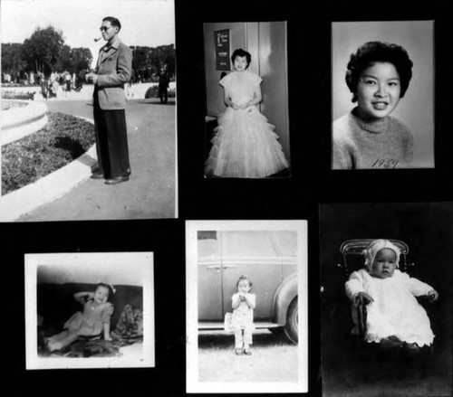 Page of six photos, three of which are of a baby