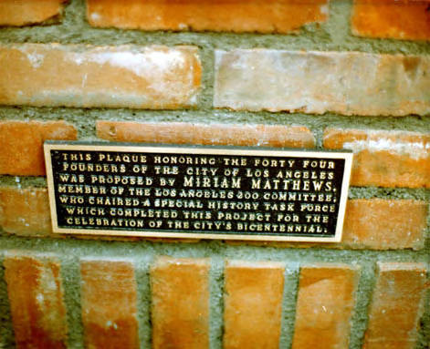 Miriam Matthews plaque underneath Founders Plaque