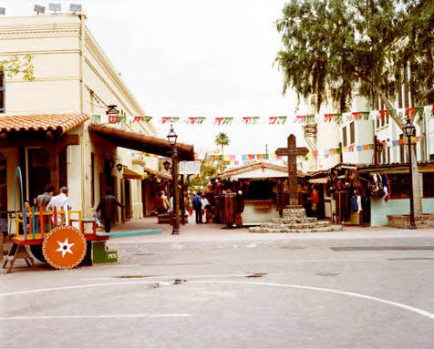 view of Olvera Street Cross and surrounding booths