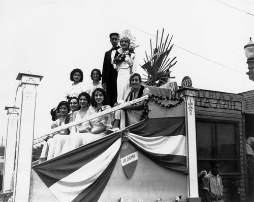 Queen and court during Mexican Independence Day celebrations, east Los Angeles