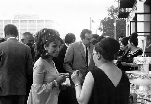 Reception for the President of Mexico on Biscailuz Building balcony