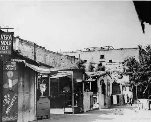 Booths along Olvera Street