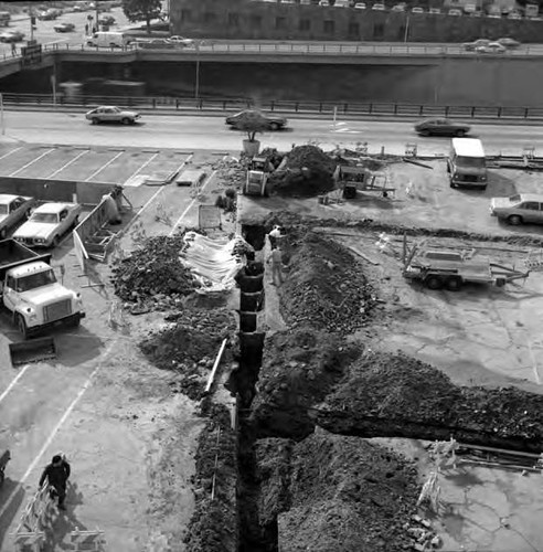 Construction near the Civic Center between Los Angeles Street and Spring Street