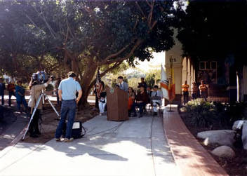 Indian Memorial Garden dedication with Jerry Smart at the podium