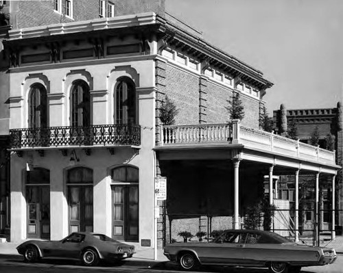 Masonic Hall Main Street facade and angle down side of building