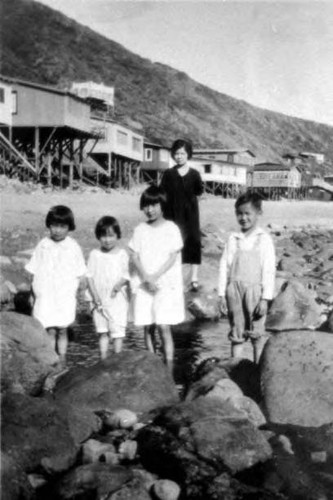 Mrs. Lung with children in Malibu