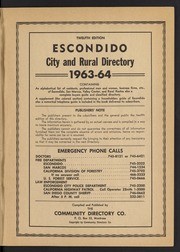 Escondido City and Rural Directory 1963/1964