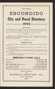 Escondido City and Rural Directory 1955