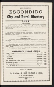 Escondido City and Rural Directory 1957