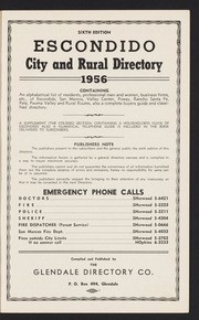 Escondido City and Rural Directory 1956