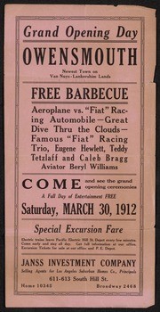 Grand Opening Day Owensmouth, March 30, 1912