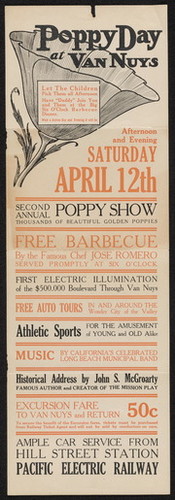 Poppy Day at Van Nuys, Second Annual Poppy Show Poster