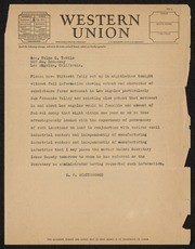 Telegram regarding Whitsett Farm Movement for Secretary Ickes Deputy