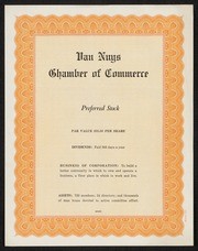 Van Nuys Chamber of Commerce Preferred Stock imitation Stock Certificate