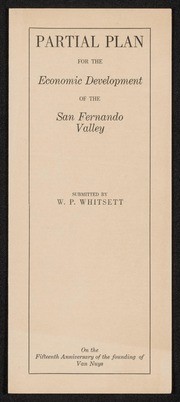 Partial Plan: Economic Development of the San Fernando Valley, 1930