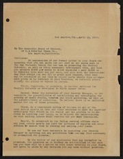 Letter to Board of LA Suburban Homes Co., 1914 (first page only), copy