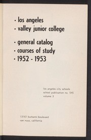 Valley Junior College Catalog, 1952-53