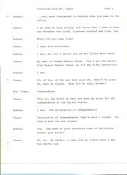 Mr. Joseph Chase, Oral History
