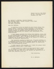 Letter to Norbert Moffatt from W. P. Whitsett - Golden Jubilee Civic Night, 1953