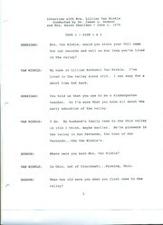 Mrs. Lillian Van Winkle, Oral History