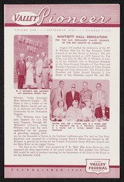 Valley Pioneer Periodical, Whitsett Hall Dedication, 1957