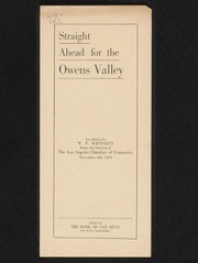 Correspondence and Data on Owens Valley - W. P. Whitsett 1924-1932