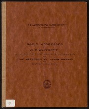 Radio Addresses by W. P. Whitsett, Chairman of Metropolitan Water District