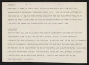 Fact Sheet listing History of Van Nuys