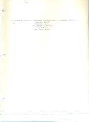 Ms. Constance La Maida, and Mr. Benice Corkhill, Oral History