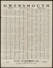 Owensmouth Price List, Janss Co., March 1912