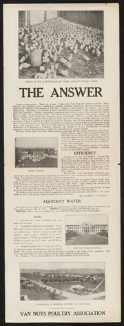 The Answer, Van Nuys Poultry Association Foldout