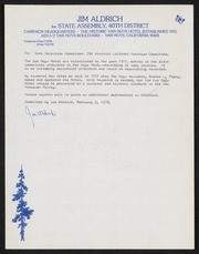 Letter from Jim Aldrich Regarding Van Nuys Hotel