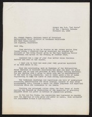 Letter to Metro Water Board President from W. P. Whitsett While Traveling, 1953