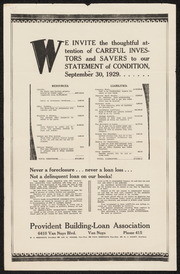 Provident Building-Loan Association Prospectus Poster