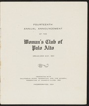 14th Annual Announcement of the Woman's Club of Palo Alto: 1909-1910