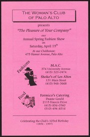 The Pleasure of Your Company: Woman's Club Spring Fashion Show Announcement, 1994