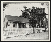 Decoto, Mrs. Clara Whipple May and her Daughters, Gertrude and Marjorie, in front of their home at Dry Creek