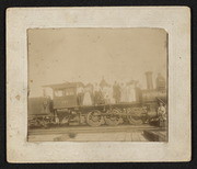 Train Engine no. 151 With Group of People on Engine