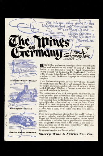 Wines of Germany 1956