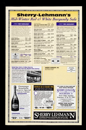 Catalog 1997: Sherry-Lehmann's Mid-Winter Red & White Burgundy Sale