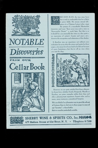 Notable Discoveries from our Cellar Book October 1962