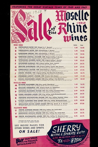 Sale Moselle and Rhine 1950